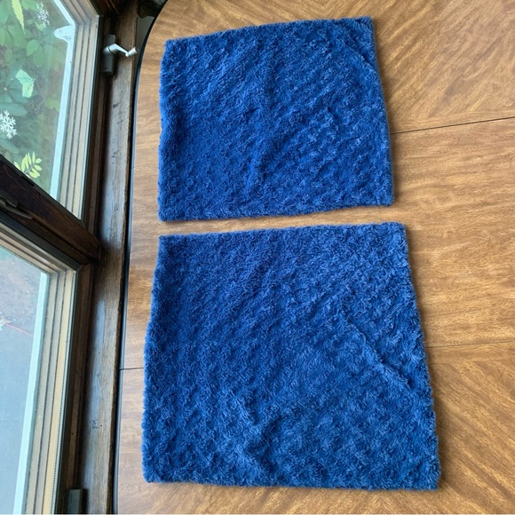 Lananas Blue Shag Faux Fur Pillow Cover Shams 19 x 20” Boho Home or Room Decor - Picture 5 of 11